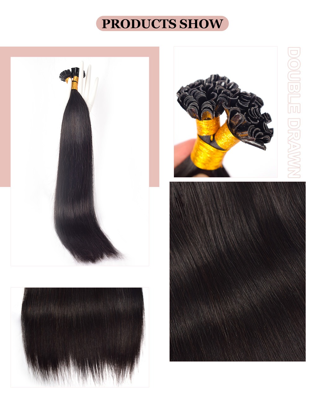 Undergo an invisible transformation with our U-tip hair extensions, meticulously crafted from human hair for sublime glamour and a seamless enhancement of your natural beauty